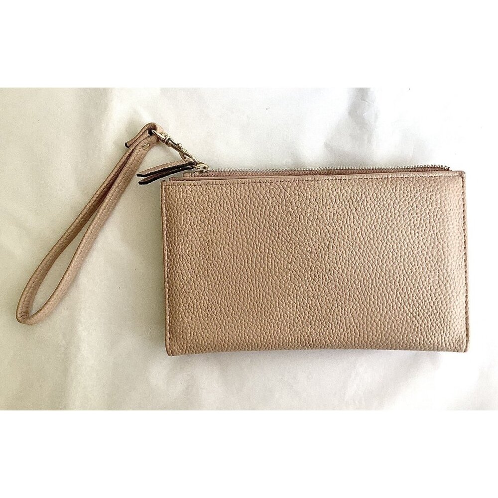 Nanette Lepore Women Pale Pink/Brown Leather Wristlet One Size - Picture 5 of 9